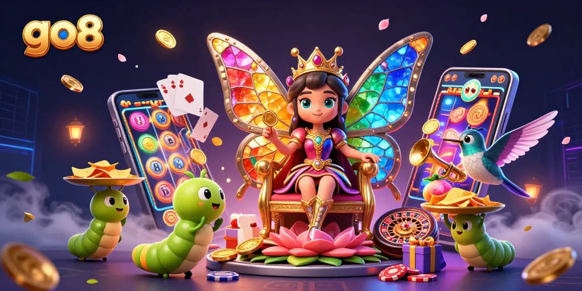Spin the reels and win big with go8 at this vibrant 3D casino-themed illustration showcasing excitement and fun.