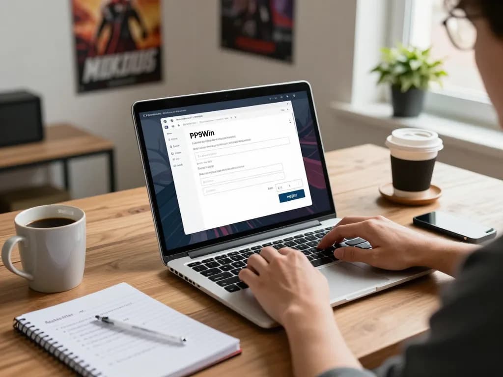 PP9Win Register process being completed on a laptop with a focus on user-friendly interface
