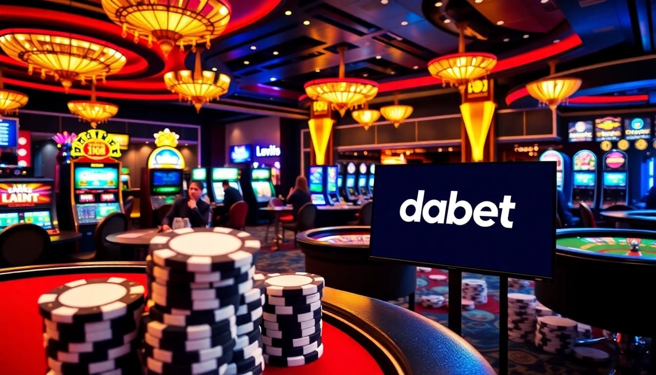 Experienced gamblers enjoy thrilling games with dabet at a luxurious casino table.
