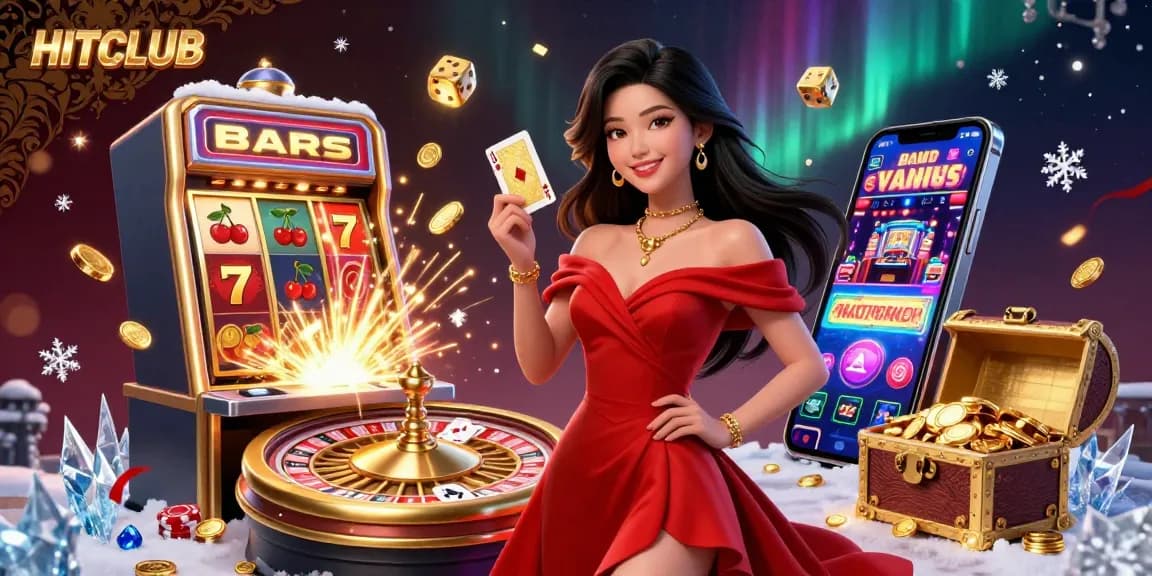 Engage in HITCLUB’s vibrant gaming world with dynamic slot machines, roulette, and poker scenes.