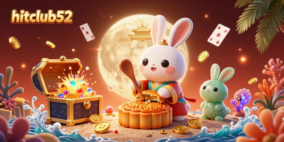Experience the excitement of hitclub52 with detailed gaming visuals, showcasing rabbits and poker chips.