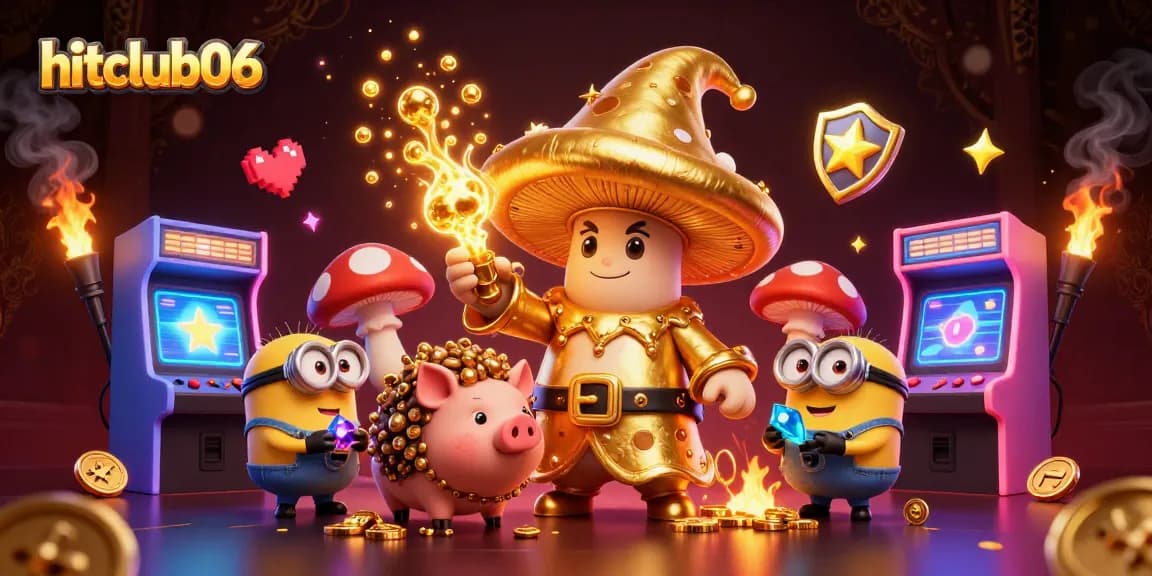 Engage with thrilling gaming excitement at hitclub06 featuring golden treasures and arcade elements.