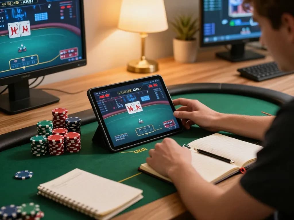 Engaging in online poker at nhà cái 23WIN, showcasing strategic gameplay moments and vibrant atmosphere