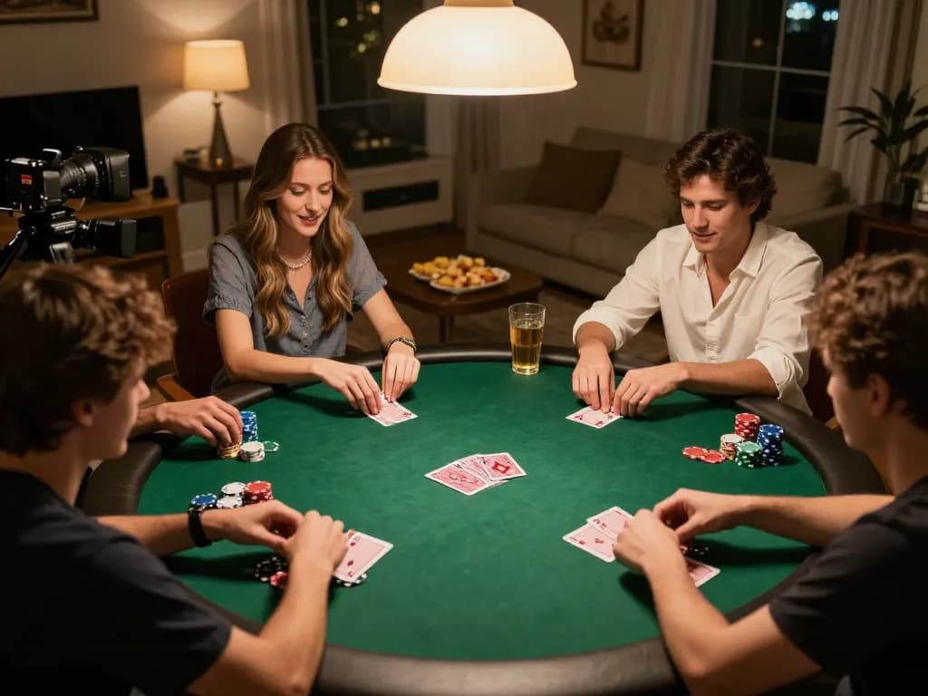 Engaging poker game night featuring strategic play among friends with ok 365 focus.