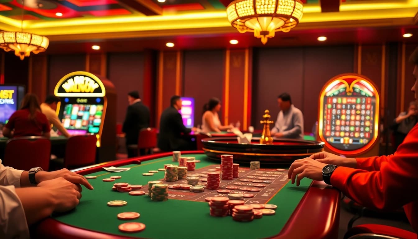 Join the excitement at da88 with players enjoying table games and slots.
