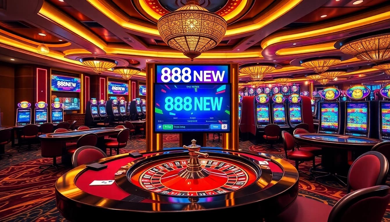 Experience the excitement of live betting at 888NEW's vibrant casino setting.
