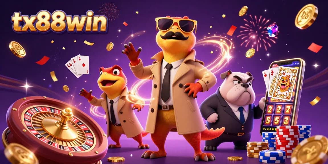Experience excitement at tx88win casino with playful raptors entering a VIP lounge.