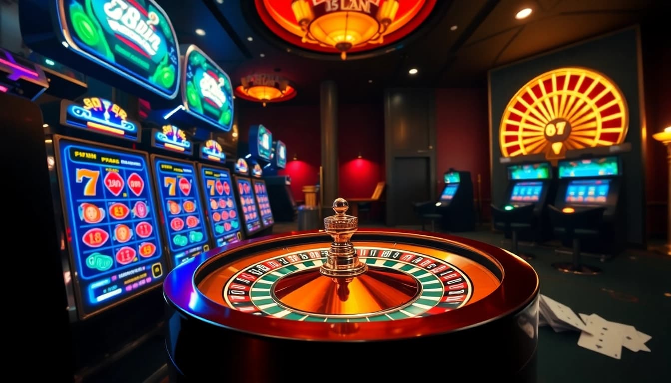 Experience thrilling gameplay at 78Win with vibrant slot machines and classic casino elements.
