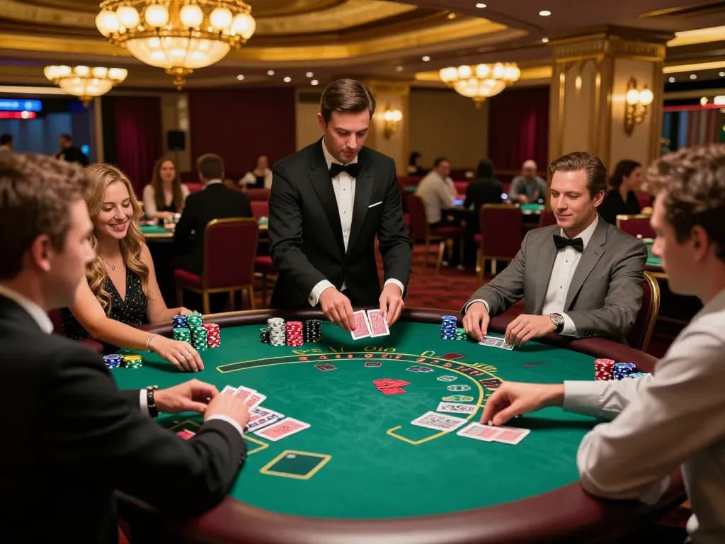 Engaging blackjack action at one88 casino, showcasing players strategizing their bets.