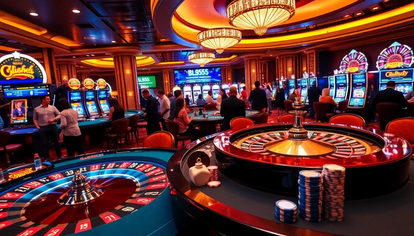 Enjoying thrilling games at Bl555's luxurious casino atmosphere.