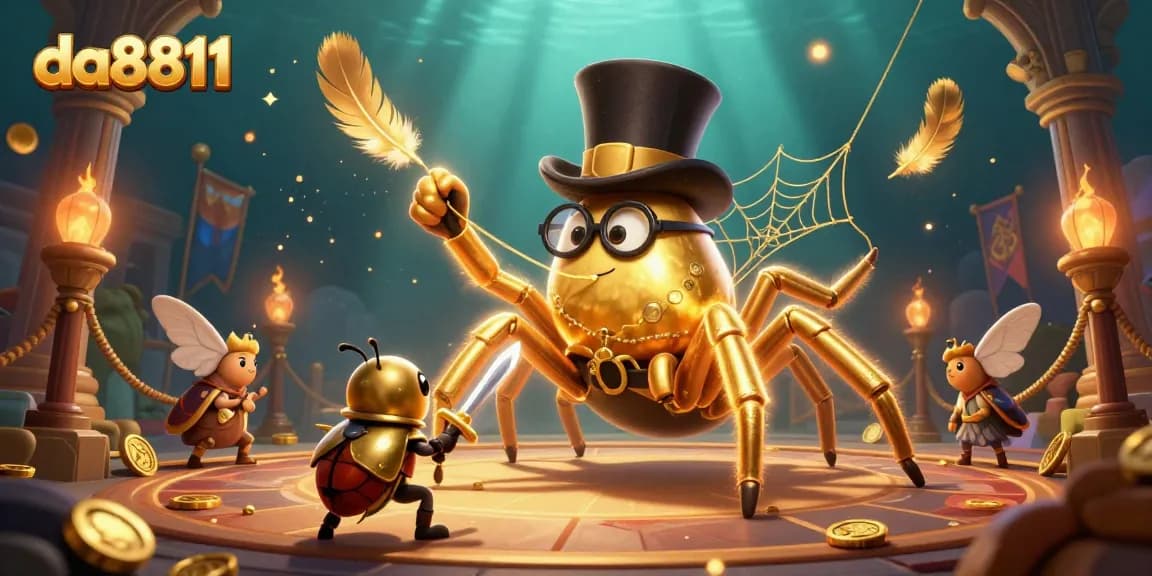 Engage in thrilling action at da8811 as the golden tarantula weaves a web of fortune in a casino world.