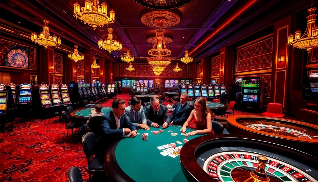 Experience the thrill of the casino atmosphere at https://11win.black/, featuring poker tables and vibrant slot machines.
