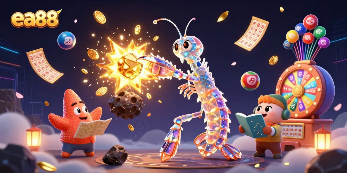Experience thrilling gaming at ea88 with vibrant lottery elements and colorful characters in a spectacular scene.