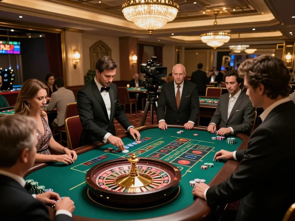 MM88 players engaged in a thrilling live roulette game, showcasing the excitement of high-stakes betting.