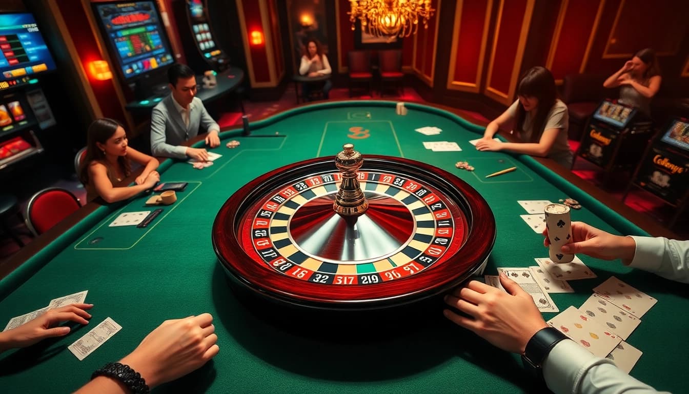 Experience the excitement at lode88 trang chủ with players enjoying a vibrant casino atmosphere.