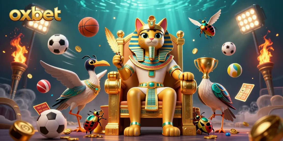 Experience thrilling betting action with oxbet, featuring a vibrant scene of sports elements and gaming excitement.