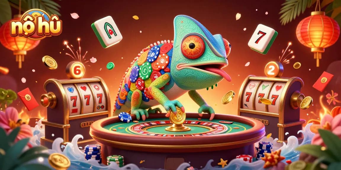 Experience the thrill of nổ hũ with vibrant characters and dynamic slot games in a visually rich casino setting.