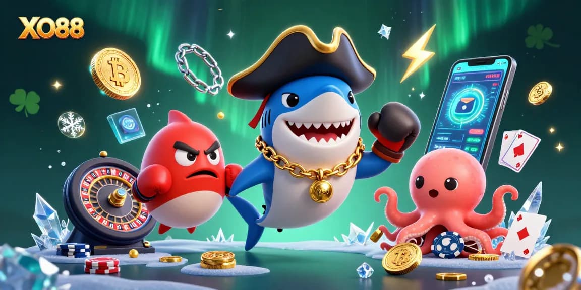 Experience the excitement of XO88 with engaging characters and dynamic casino elements.