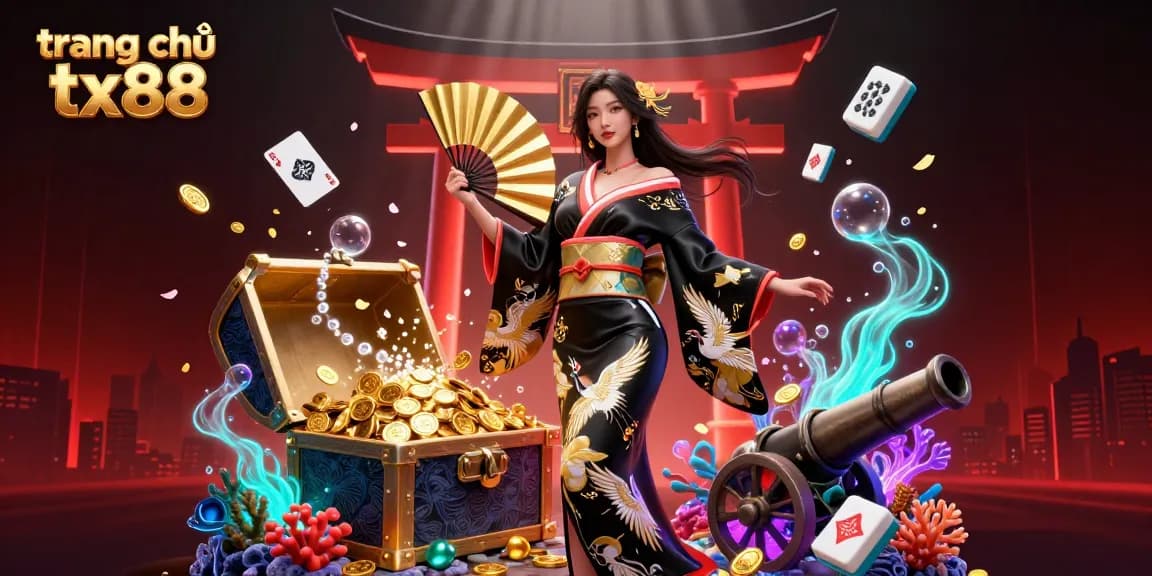 Engage with the exhilarating scene at trang chủ tx88 featuring vibrant casino elements, a photorealistic character, and rich colors.