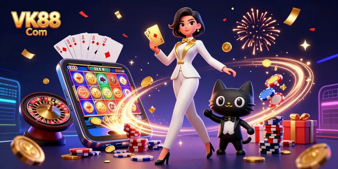 Engage with VK88 Com by winning big at exciting slot games amidst dazzling casino elements.