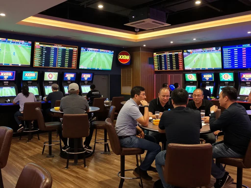 Engaged sports bettors analyzing odds and placing wagers at XX88 sportsbook.