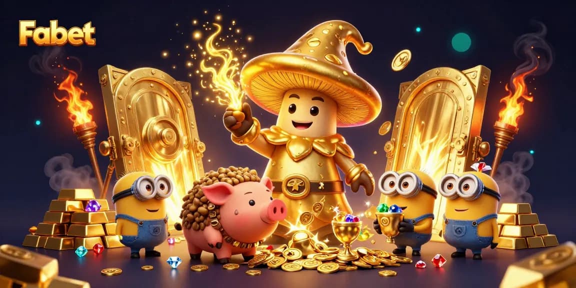 Experience the thrill of winning with Fabet's magical treasure-filled scene.