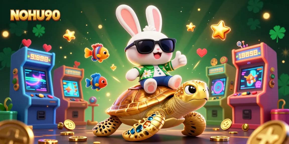 Experience the thrill of NOHU90 with a charming lucky rabbit and golden turtle!
