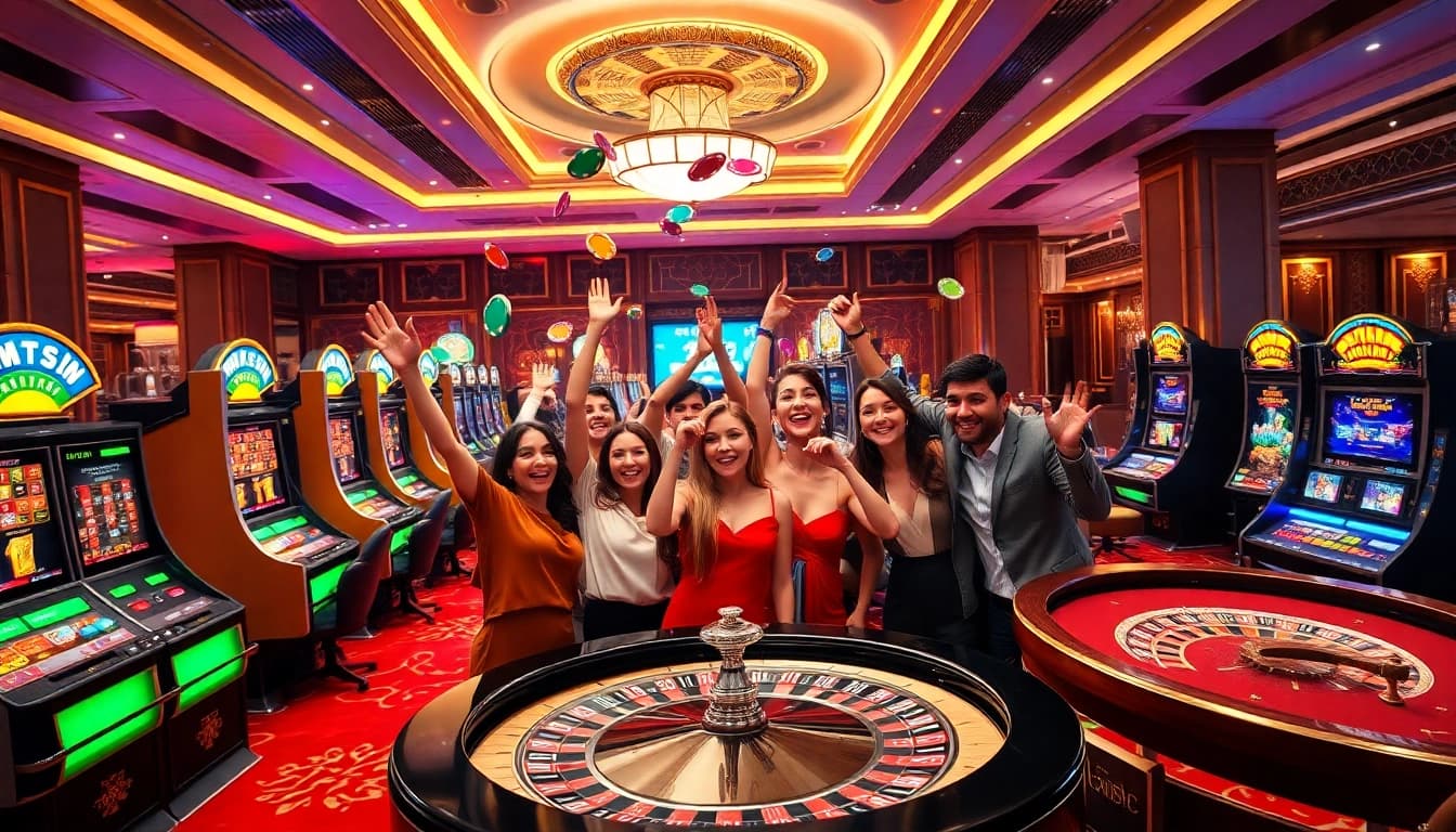 Winning players at a vibrant casino with diverse gaming options on https://hz88.life/ showcase excitement and action.