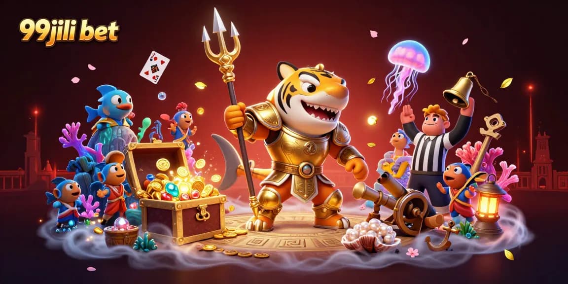 Experience the excitement of 99jili bet with a fierce tiger shark in an underwater arena.