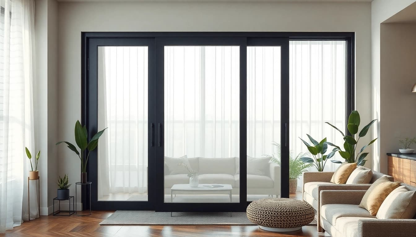 hor voor schuifpui met elegant design in stijlvolle woonkamer