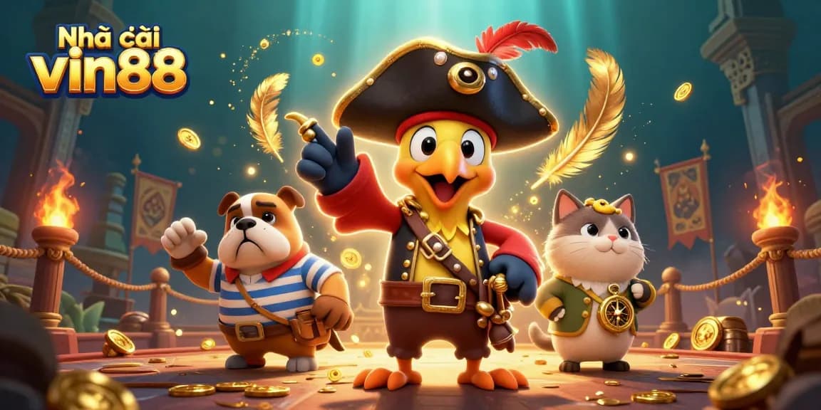 Experience the excitement of Nhà cái vin88 with dynamic 3D characters in an engaging gambling scene.