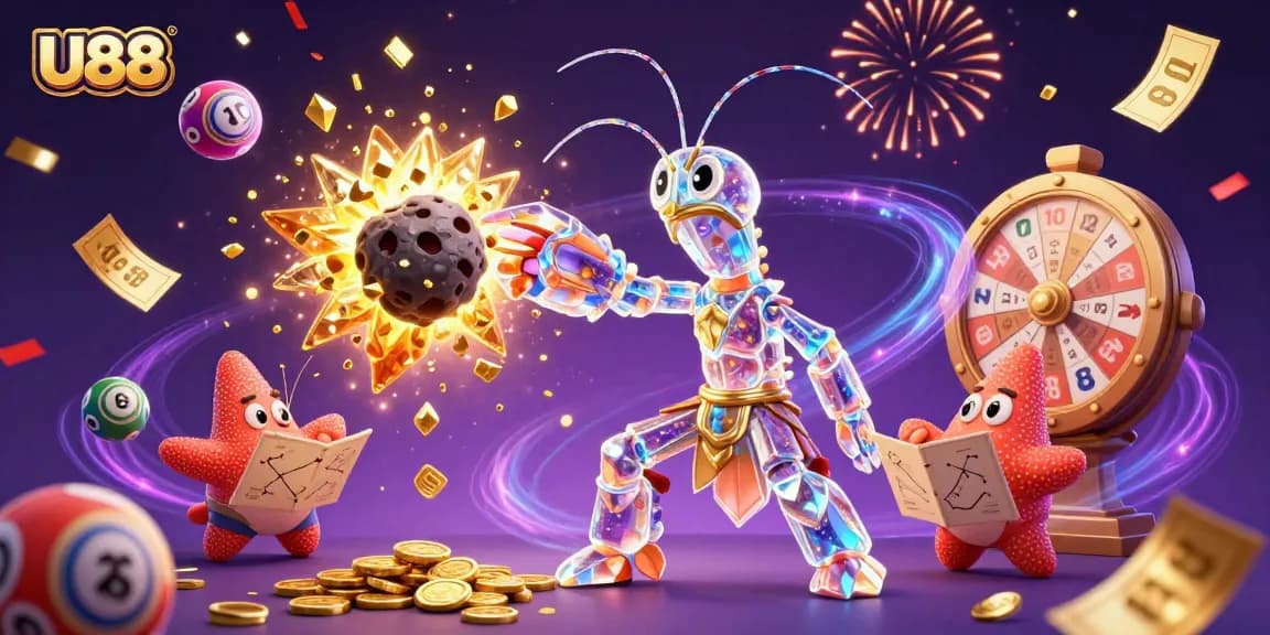 Engage with U88's vibrant casino adventure featuring dynamic characters and gambling elements.