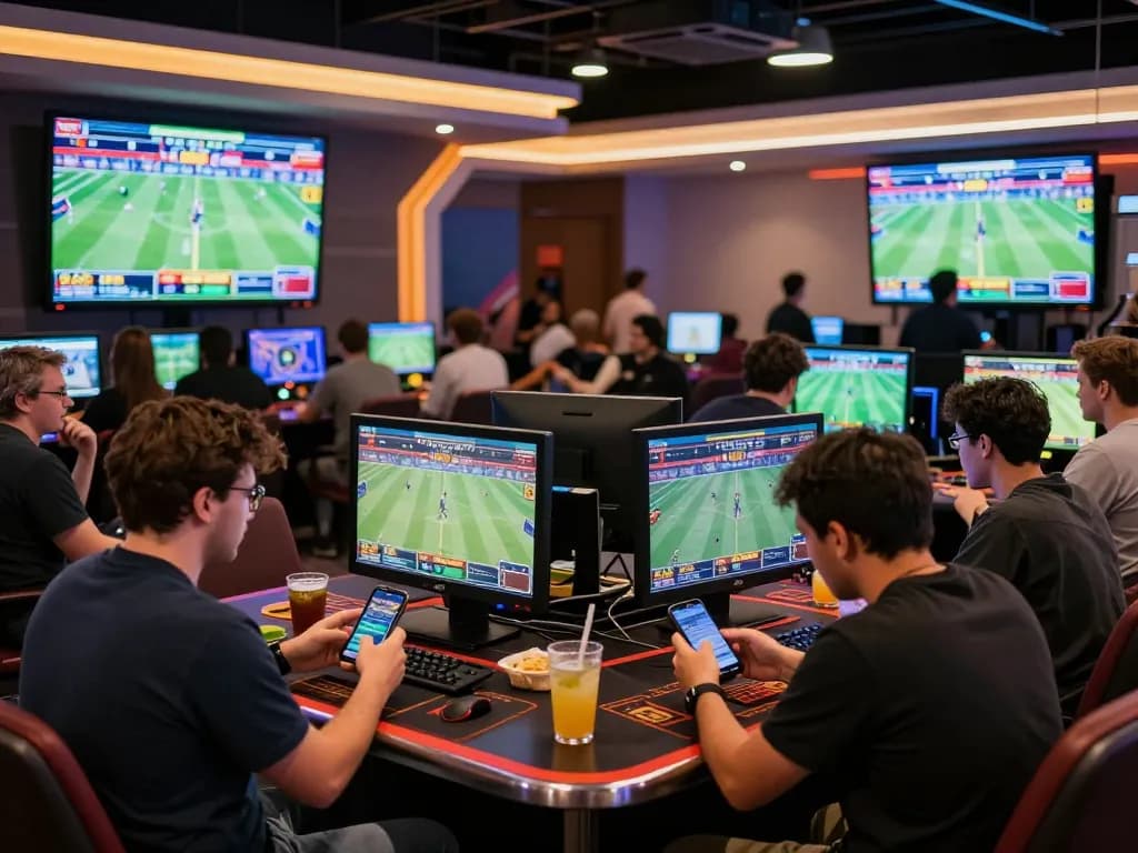 Players engaging in sports betting at XX88, using mobile devices to make informed wagers.