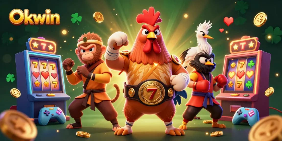 Engage in thrilling gaming adventures with Okwin's vibrant slot machines and dynamic characters.