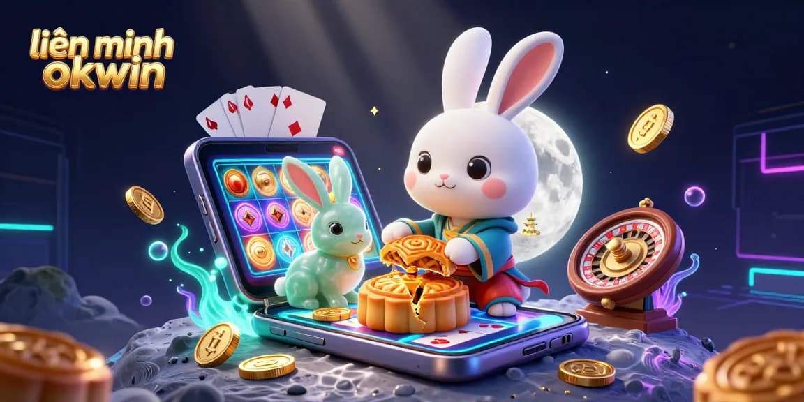 Enjoy vibrant gaming with liên minh okwin surrounded by slot games and luminous designs.