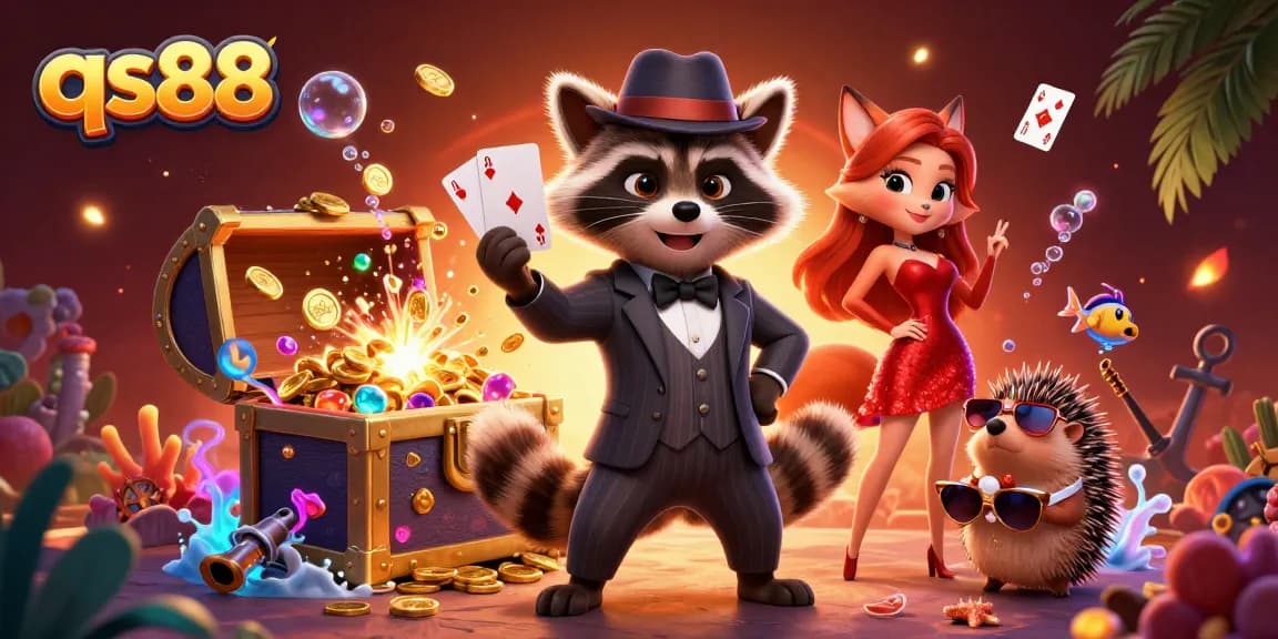 Experience thrilling wins with qs88 in a colorful casino adventure featuring vibrant characters.