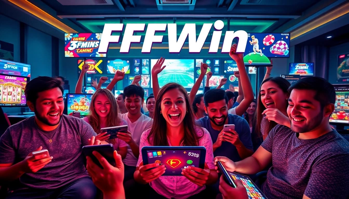 Engaging players enjoying diverse gaming experiences on FFWin's platform, showcasing excitement and interaction.