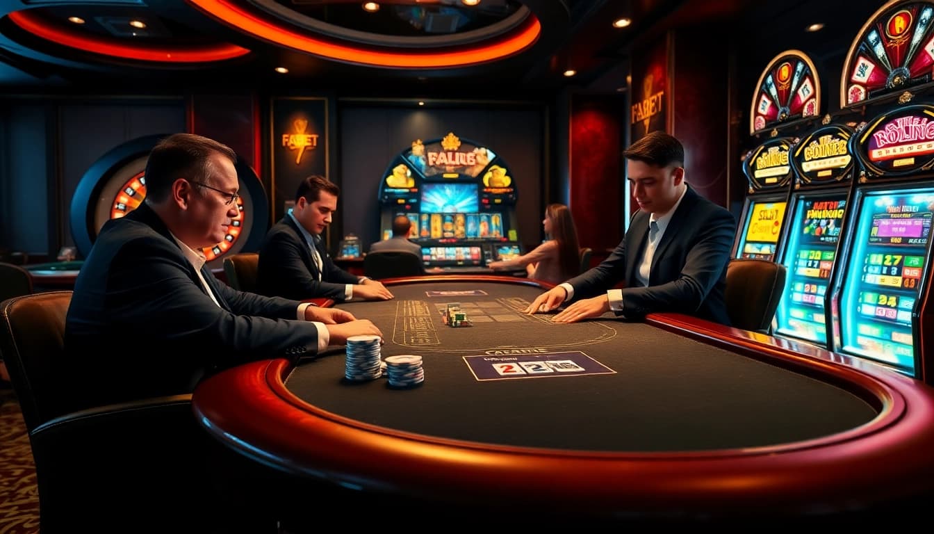 Engaged players strategizing at a poker table representing the thrilling experience of https://fabet.cn.com/.