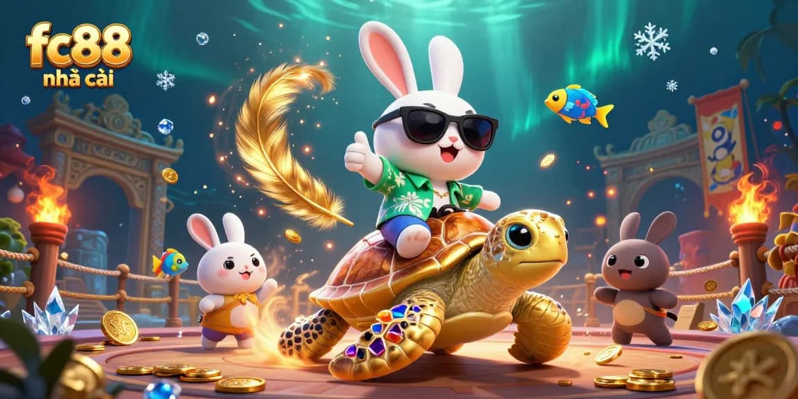 Enjoy thrilling entertainment at fc88 nhà cái with a whimsical underwater scene featuring lucky characters.