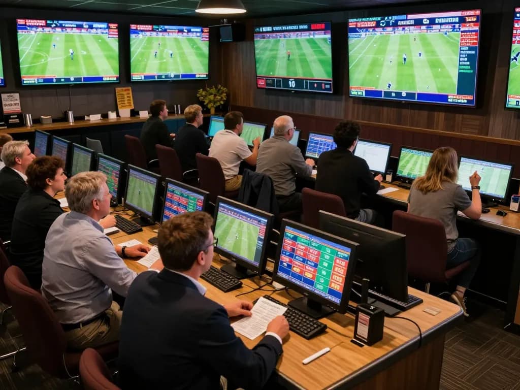 KQBD real-time sports betting excitement with patrons engaged in live matches