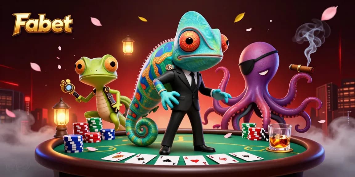 Join Fabet's thrilling poker scene with colorful chips and captivating characters.