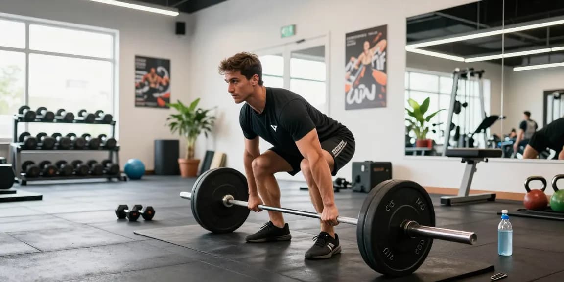 Exercising with Prime Pharma Steroiden in a modern gym, showcasing fitness training atmosphere.