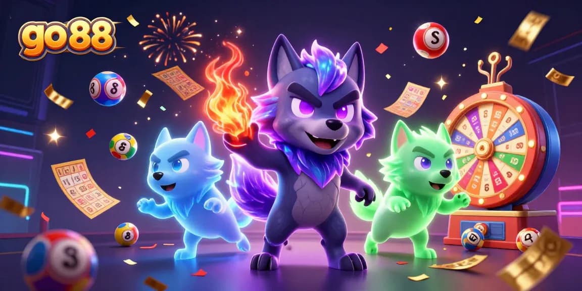 Experience the thrill of go 88 gaming with dynamic lottery and prize elements in an exciting 3D scene.