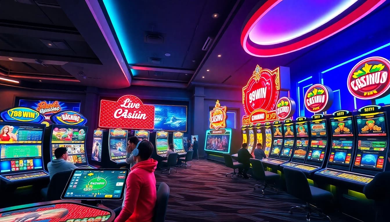Experience the excitement of 98win's online casino with engaging games and vibrant graphics.