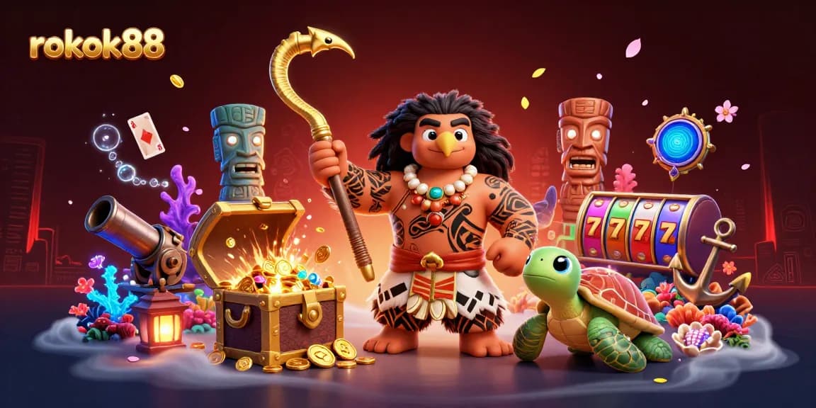 Experience thrilling gameplay with rokok88 as the demigod hawk showcases excitement amid slot reels and treasures.