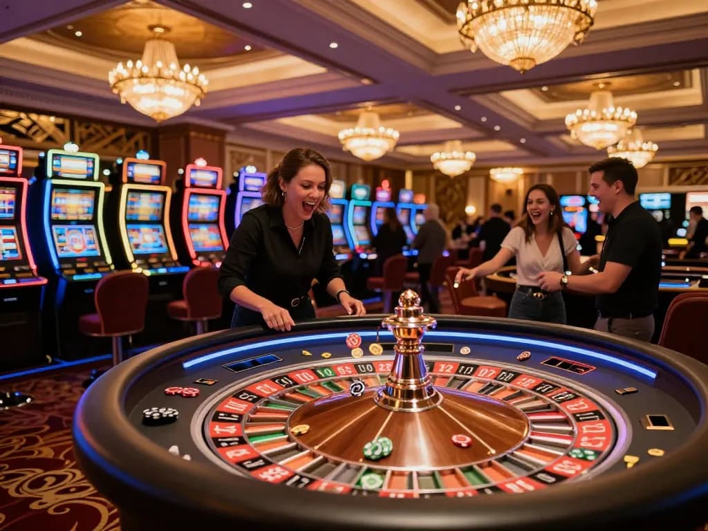 Patrons enjoying a vibrant atmosphere at rr88.center with exciting game action at the roulette table.