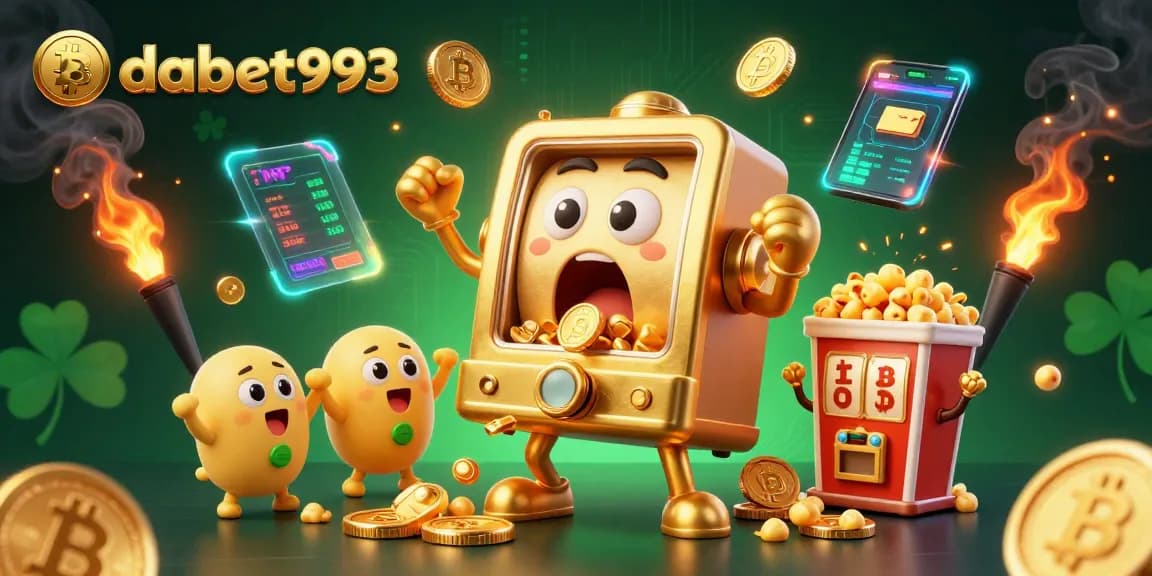 Experience thrilling jackpots with dabet993 as vibrant slot machines erupt with gold coins.