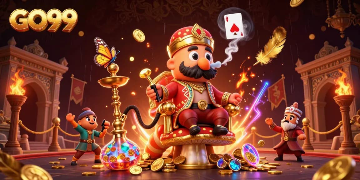 Experience the thrill of GO99 as a caterpillar master creates poker symbols in vibrant 3D