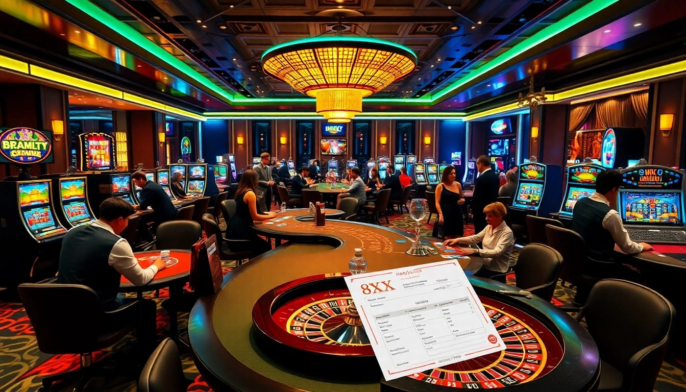 Casino players engaging in various games with an emphasis on 8XX betting opportunities.