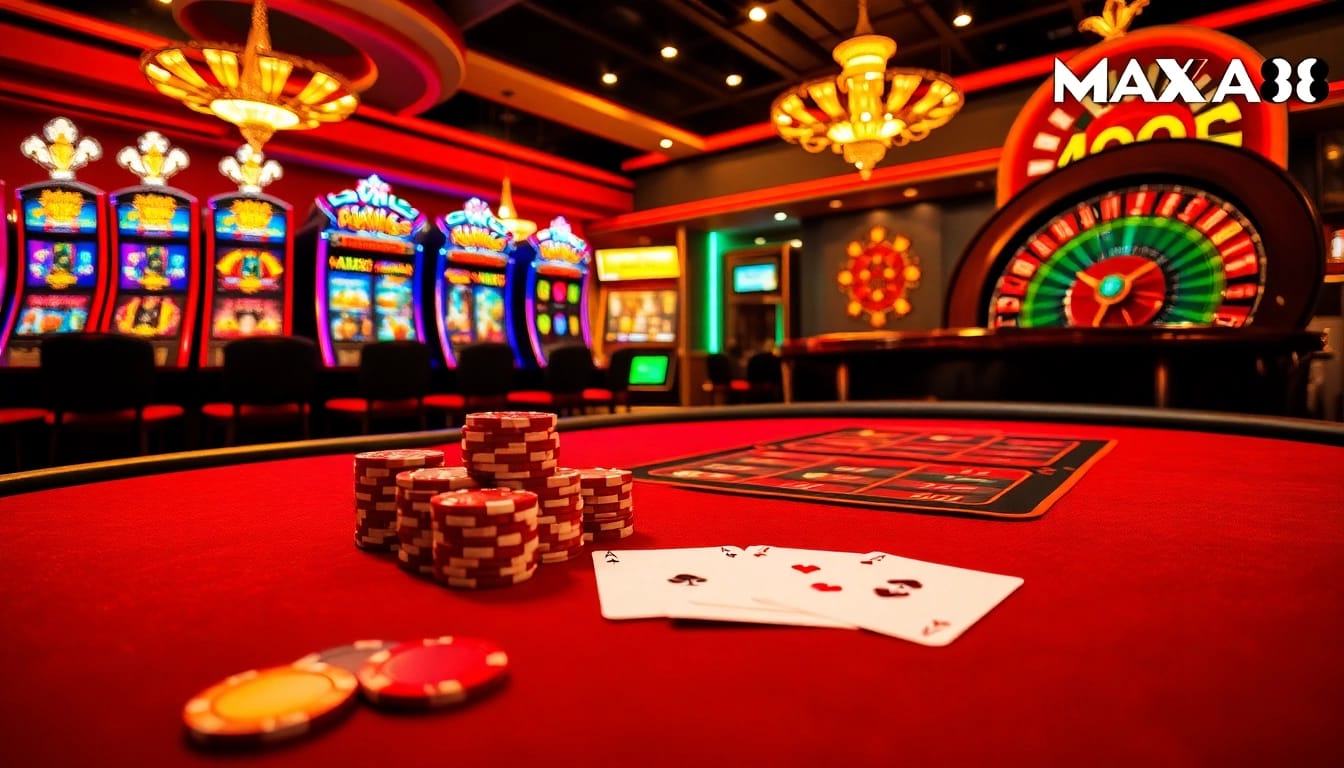 MAX88 casino excitement with vibrant tables and dazzling slot machines
